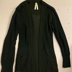 black knitted cardigan